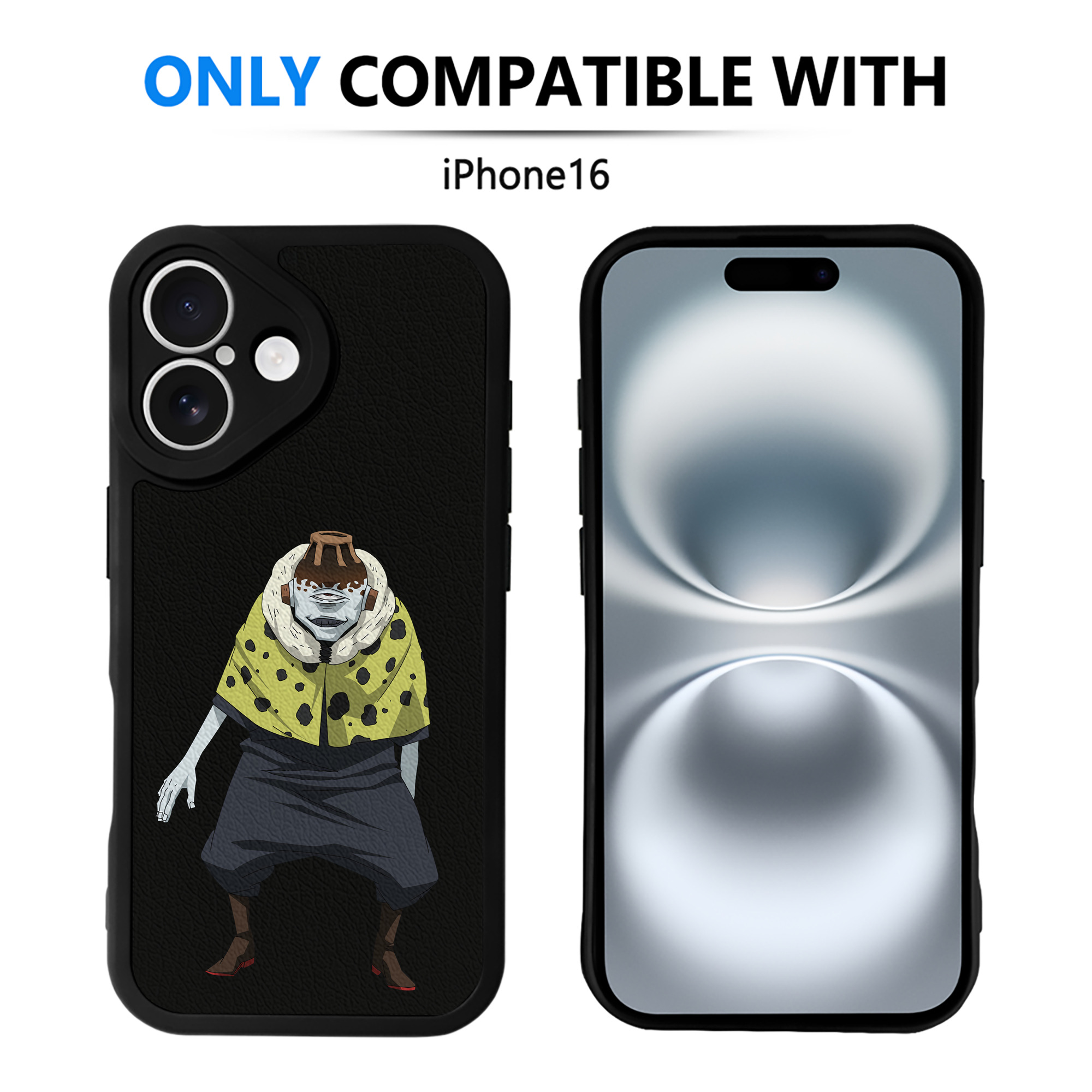 （画像用） 呪術廻戦 Jujutsu Kaisen 【iPhone 16シリーズ対応】シリコンスマホケース（レザー調） 材質：シリコン